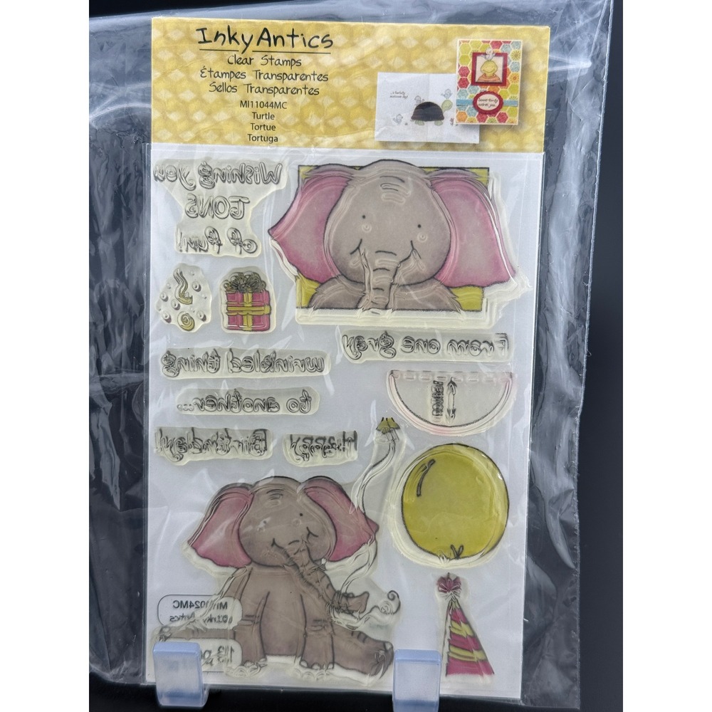 Inky Antics Birthday Elephant Clear Stamps MI11024MC‎ Party Balloon Scrapbooking